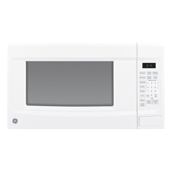 GE Horno microondas para encimera, 1.4 pies cúbicos, capacidad de 1,100 vatios, 7 ajustes de cocción automática, tecnolo