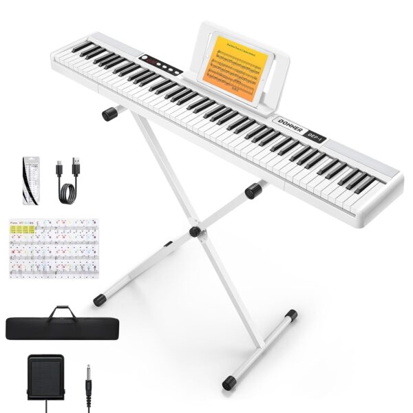Donner DEP-1 - Teclado de piano de 88 teclas, teclado digital para principiantes, teclas sensibles a la velocidad, piano