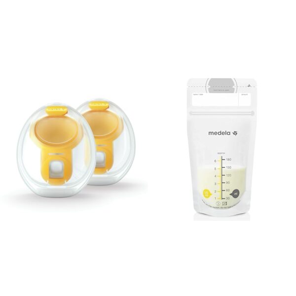 Vasos de Colección Manos Libres Medela Compatibles con Freestyle Flex Pump in Style con MaxFlow y Swing Maxi con 200 Bol