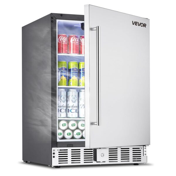 VEVOR Refrigerador de bebidas para exteriores de 24 pulgadas, refrigerador de bebidas integrado de 150 cuartos de galón,