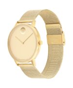 Reloj Movado Face Hombre 3640113 Cuarzo Suizo Caja Acero Inoxidable Oro Amalillo Pálido 41mm Resistente al Agua 30 Metro
