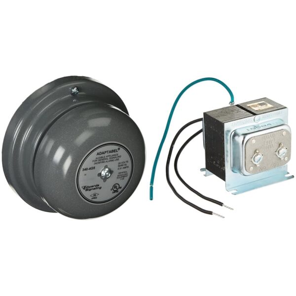 Campana Edwards Signaling 340 24VAC 0.250A Gris con Transformador 599 120V 24V 40W