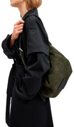 Bolsa de Hombro AllSaints Madea W060XB Piel Verde Olivo Cruzada