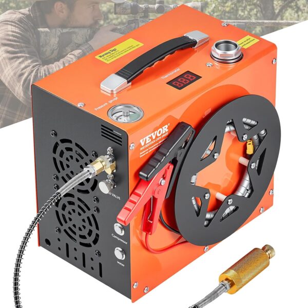 VEVOR Compresor de aire PCP, compresor de pistola de aire PCP portátil de 4500 PSI/30 Mpa, sistema de refrigeración de a