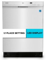 BLACK+DECKER BDW200MS - Lavavajillas empotrado de 24 pulgadas, capacidad para 12 cubiertos con cubeta de acero inoxidabl
