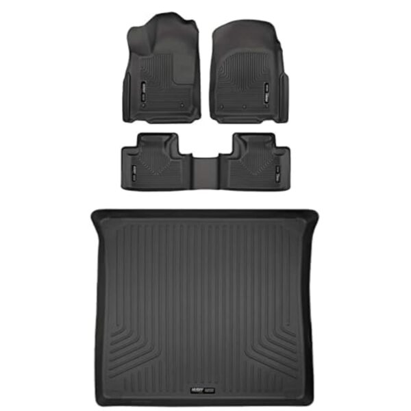 Tapetes Husky Liners Weatherbeater Jeep Grand Cherokee 2011 2015 Delantero y Segunda Fila más Cargo 4 Piezas Negro