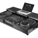 Flight Case Odyssey Innovative Designs FZGSDJMA9CDJWBL con ruedas para DJM A9 y CDJ 3000 Negro 49 x 23.75 x 9.25 pulgada