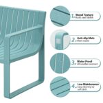 Juego de Muebles de Patio Werph LSP5B 6 Piezas 4 Sillas y 2 Mesas Cuadradas Resina de Polipropileno Azul Estilo Italiano