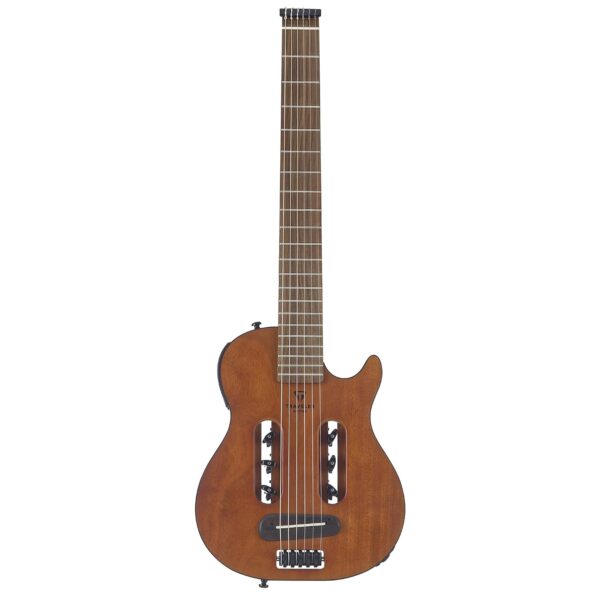 Traveler Guitar Escape Mark III - Guitarra acústica de nailon caoba, pequeña guitarra acústica de viaje con amplificador