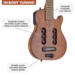 Traveler Guitar Escape Mark III - Guitarra acústica de nailon caoba, pequeña guitarra acústica de viaje con amplificador