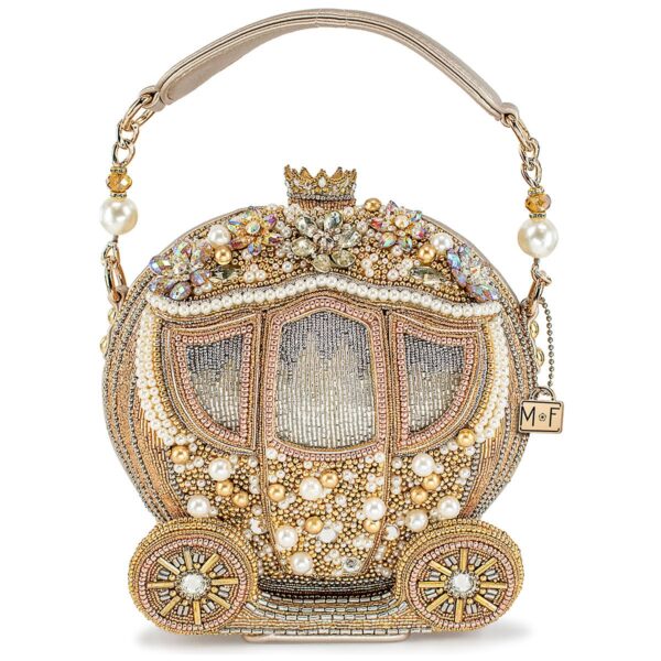 Bolso Mary Frances Dream Big BAG 24-135 forma de carro cuero sintético con cuentas color metálico