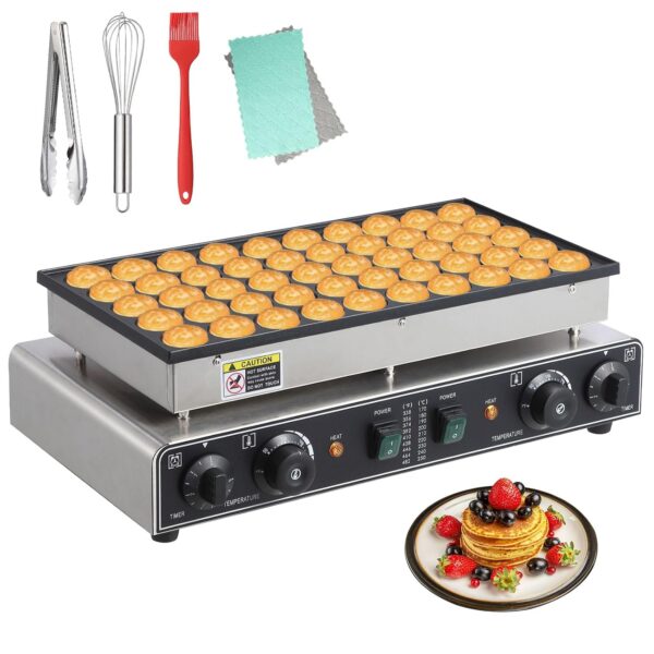 Mini máquina para hacer magdalenas, de acero inoxidable de 50 agujeros con control de temperatura y tiempo de 122.0-572.