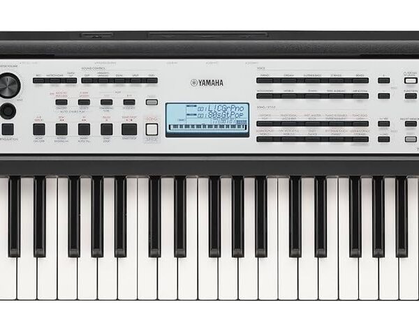 Yamaha YPT-W320 Teclado portátil con 76 teclas sensibles al tacto para principiantes con atril, adaptador de corriente