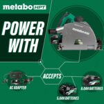 Metabo HPT Kit de Sierra de Riel Inalámbrica MultiVolt de 36V de 6-1/2 pulgadas, Bisel Ajustable de -1 a 46°, Profundida