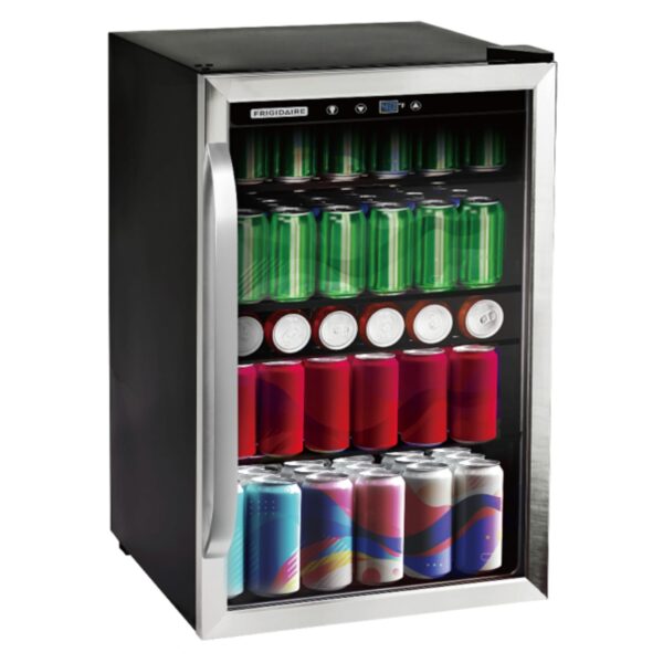 Frigidaire Refrigerador de bebidas, refrigerador con puerta de vidrio, mini refrigerador compacto con control digital de