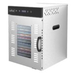 NutriChef Máquina deshidratadora de alimentos de alta calidad, 1500 vatios, deshidratador de acero inoxidable de 16 band