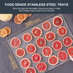 NutriChef Máquina deshidratadora de alimentos de alta calidad, 1500 vatios, deshidratador de acero inoxidable de 16 band