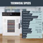 NutriChef Máquina deshidratadora de alimentos de alta calidad, 1500 vatios, deshidratador de acero inoxidable de 16 band
