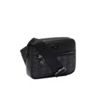 Bolso de Hombro Lacoste NH4401MR Monograma en Relieve Negro Cuero y Poliuretano