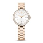 Reloj Swarovski Octea Luna 5673013 Caja de Acero Inoxidable 37 Milímetros Correa de Cuero Color Oro