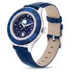 Reloj Swarovski Octea Moon 5677494 Correa de Piel Azul Caja de Acero Inoxidable 37 mm