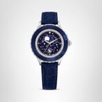 Reloj Swarovski Octea Moon 5677494 Correa de Piel Azul Caja de Acero Inoxidable 37 mm