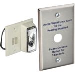 Estroboscópico de Bocina Edwards Signaling 147-10 120VAC 4-1/2 pulgadas con Placa de Botón Pulsador de Acero Inoxidable