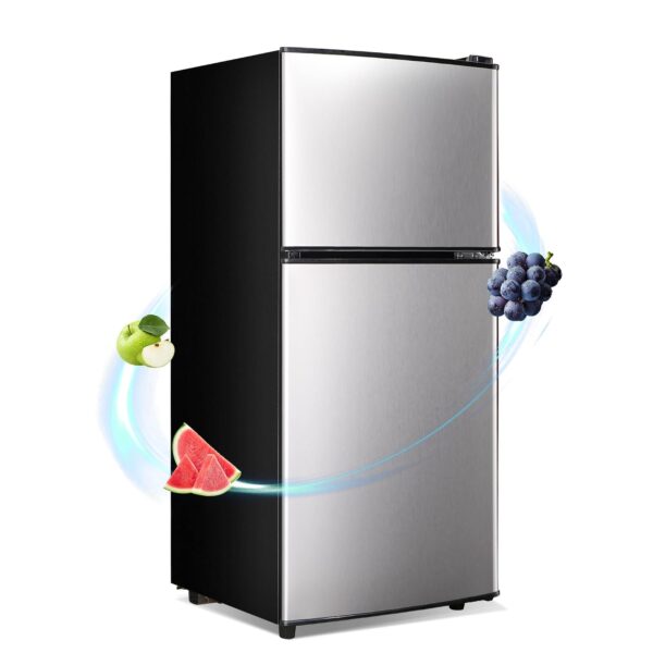 rosmena - Refrigerador de tamaño para apartamento, de 3.6 pies cúbicos, refrigerador pequeño con congelador adecuado par