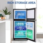 rosmena - Refrigerador de tamaño para apartamento, de 3.6 pies cúbicos, refrigerador pequeño con congelador adecuado par