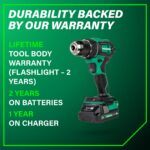 Metabo HPT Taladro Percutor Inalámbrico MultiVolt™ de 18V, Destornillador de Impacto, Sierra Recíproca, y Linterna Kit C