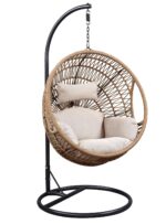 Silla Colgante ACME Vasant Modelo 45088 Tela y Cuerda Beige con Marco de Acero