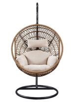 Silla Colgante ACME Vasant Modelo 45088 Tela y Cuerda Beige con Marco de Acero