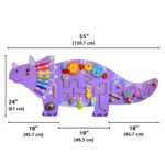 Paneles de Pared de Actividad Triceratops Spark & Wow SW400039 8 Actividades Madera 24x55 Pulgadas
