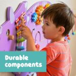 Paneles de Pared de Actividad Triceratops Spark & Wow SW400039 8 Actividades Madera 24x55 Pulgadas