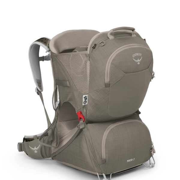 Portabebés Osprey Poco LT Mochila Ligera para Niño con Parasol UPF 50 Marco Plegable Color Hormigón Bronceado