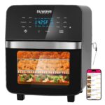 Nuwave Brio - Horno freidora de aire rotisserie 10 en 1 de 15.5 cuartos de galón, tamaño familiar XL, freír con aire uni