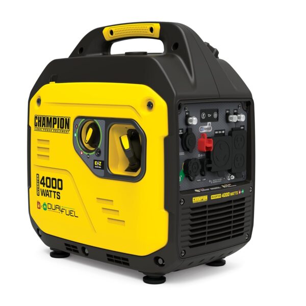 Generador Inversor Portátil Champion Power Equipment 201050 4000 Vatios Combustible Dual Amarillo