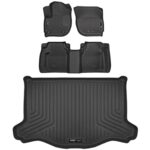 Tapetes Husky Liners Weatherbeater para Honda Fit 2015 2020 Delanteros Segunda Fila y Maletero 4 Piezas Negro