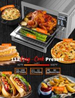 Nuwave Bravo XL Pro - Horno tostador con freidora de aire con combo de parrilla, nuevo sistema de convección ultrarrápid