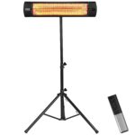 Calentador Infrarrojo VEVOR EATB28-80 1500W Control Remoto Pantalla LED 3 Velocidades IP65