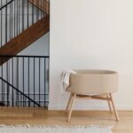 Cuna Cápsula Babyletto x Gathre M26834GMLB Piel Vegana Mijo Ovalada