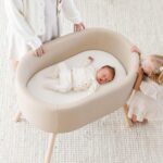 Cuna Cápsula Babyletto x Gathre M26834GMLB Piel Vegana Mijo Ovalada