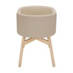 Cuna Cápsula Babyletto x Gathre M26834GMLB Piel Vegana Mijo Ovalada