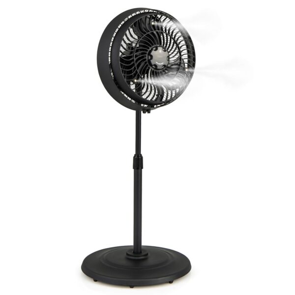 Ventilador de Nebulización Hysache HS-21457US-BK-ET 16 Pulgadas para Exterior Oscilante Altura Ajustable Negro