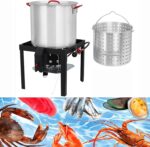 Olla de Mariscos GarveeLife HXGDU6M 60 Cuartos de Galón con Quemador de Propano 110000 BTU