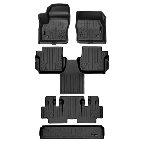 Tapetes SMARTLINER Ford Transit Connect 2018 2020 Juego de 6 Piezas Ajuste de 3 Filas Mezcla de Caucho y Polietileno