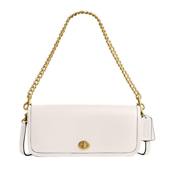 Bolso Coach Dinky CW641 B4HA Cuero Color Tiza Cierre Giratorio Correa Desmontable