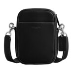Bolso Cruzado Coach Hitch CW461 Cuero Negro para Hombre 9 1/4 Pulgadas