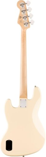 Affinity Series Active Jazz Bass, diapasón de arce, golpeador negro, blanco olímpico