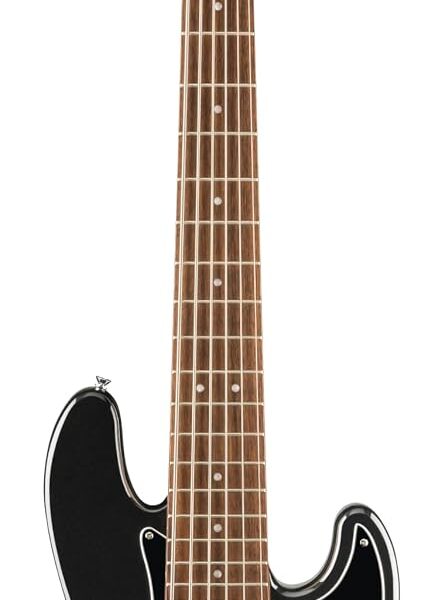Serie Affinity Jazz Bass VI, diapasón de laurel, golpeador negro, negro metálico